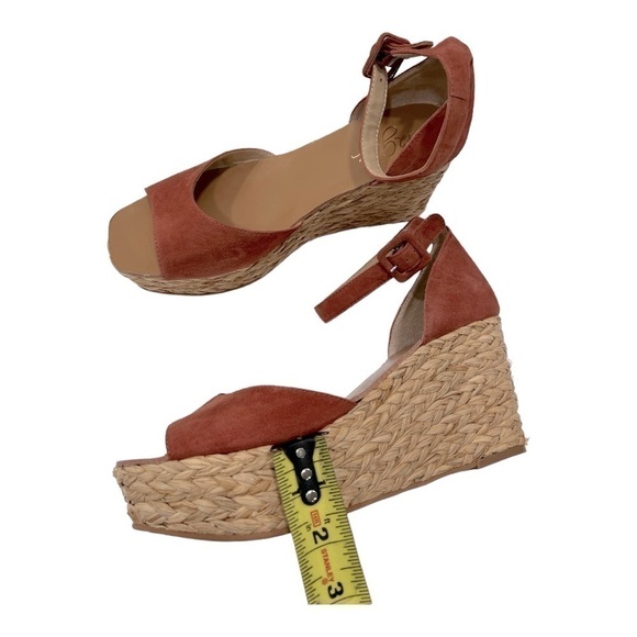 42 Gold MINDIE PLATFORM WEDGE SANDAL IN TOBACCO SUEDE size 40/9 - Picture 10 of 12